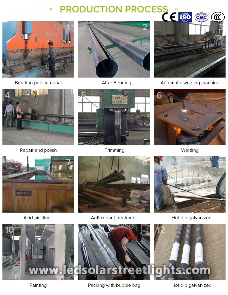 production process of led street light pole